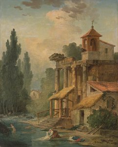 Egy caprice remeteséggel, 1796 alkotó: Hubert Robert