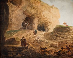 Egy kőbánya egy birkanyájjal alkotó: Hubert Robert