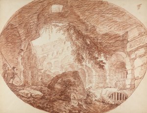 Egy művész a Colosseum romjaiban ülve, 1759 körül alkotó: Hubert Robert