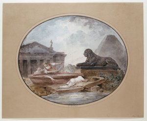Építészeti capriccio alkotó: Hubert Robert