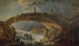 Híd a vízeséseken alkotó: Hubert Robert