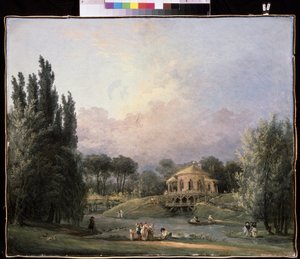 Parkban. Hubert Robert (1733-1808) festménye, olaj, vászon, 1770-1780 körül, francia művészet. Állami Múzeum Arkhangelskoye Estate, Moszkva. alkotó: Hubert Robert