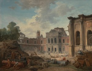 A Meudon kastély lebontása alkotó: Hubert Robert