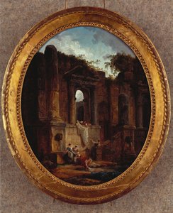 Táj romokkal (olaj, vászon) alkotó: Hubert Robert