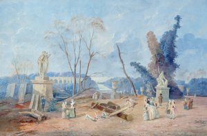 A Versailles-i zöld szőnyeg (guache és wc papíron) alkotó: Hubert Robert