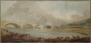 Le décintrement du pont de Neuilly, le 22 septembre 1772, 1772 és 1775 között (olaj) alkotó: Hubert Robert