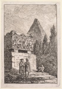 Római esték: A szarkofág alkotó: Hubert Robert