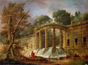 Pavilon a kaszkáddal, 1760. alkotó: Hubert Robert