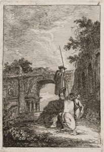 Nyolcadik tányér a Római estékből, 1763-64 alkotó: Hubert Robert
