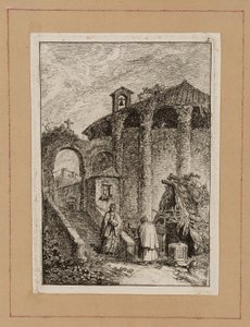Ötös tányér az Esték Rómában című filmből alkotó: Hubert Robert