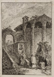 Ötös tányér az Esték Rómában című filmből alkotó: Hubert Robert