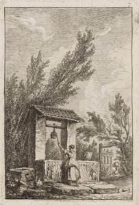 Hetes tányér az Esték Rómában című filmből alkotó: Hubert Robert