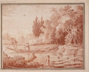 Hajókázás alkotó: Hubert Robert