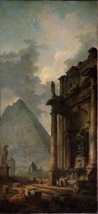 Romok piramis. Hubert Robert (1733-1808) festménye, olaj, vászon alkotó: Hubert Robert