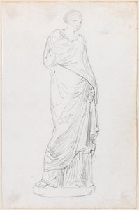 Nő szobra egy tógában alkotó: Hubert Robert