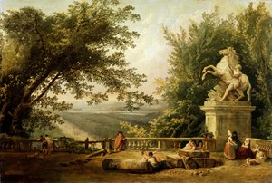 Teraszrom egy parkban, c1780. alkotó: Hubert Robert