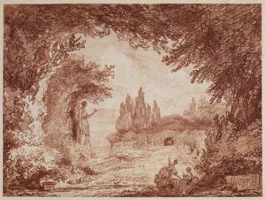 Terasz egy olasz kertben, 1760 körül alkotó: Hubert Robert