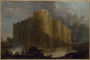A Bastille, a lerombolás első napjaiban alkotó: Hubert Robert