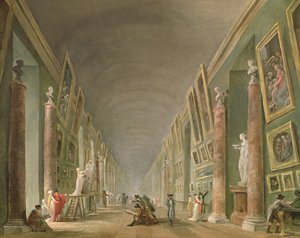 A Louvre nagygalériája 1801 és 1805 között (olaj, vászon) alkotó: Hubert Robert