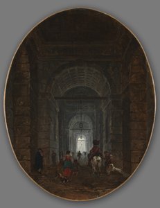 Posillipo barlangja, 1769 körül alkotó: Hubert Robert