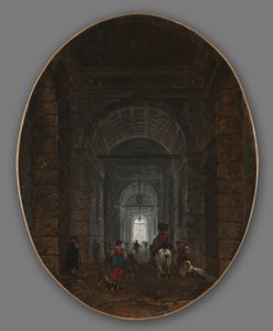 Posillipo barlangja, c. 1769. alkotó: Hubert Robert