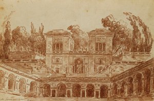 A Villa Farnese, Róma, alkotó: Hubert Robert