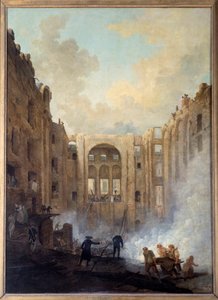 Az Opera tüze a Palais Royalban (Párizs). Hubert Robert (1733-1808) festménye alkotó: Hubert Robert