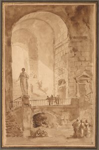 Boltíves lépcsőház, c. 1770-1779. alkotó: Hubert Robert