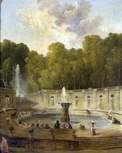 Mosók a parkban alkotó: Hubert Robert