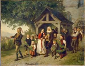 Az aranylakodalom – Hubert Salentin (1822-1910) festménye, olaj, vászon