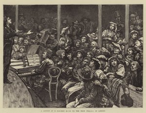 Vázlat a szegény olaszoknak adott koncerten Londonban alkotó: Hubert von Herkomer