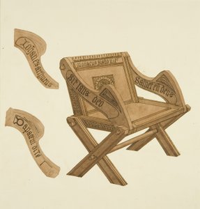 Régi szék a Glastonbury Abbey-ből, 1822 alkotó: Hugh ONeill