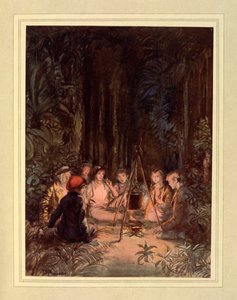 Tűz körül, J. M. Barrie „The Admirable Crichton” című művéből alkotó: Hugh Thomson