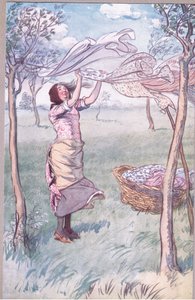"Mosok, csavarok… és mindent magam csinálok", illusztráció a Windsori vidám feleségekből alkotó: Hugh Thomson