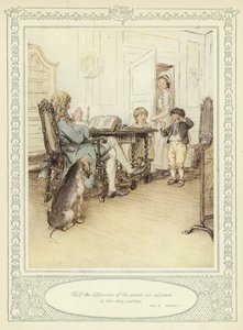 Illusztráció Goldsmith She Stoops to Conquer című művéhez alkotó: Hugh Thomson