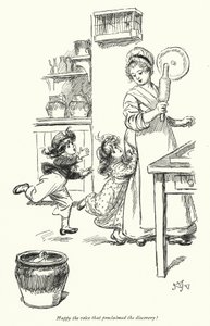 Illusztráció a Northanger Abbey-hez, Jane Austen (litho) alkotó: Hugh Thomson