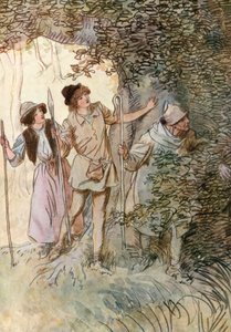 Illusztráció Shakespeare Ahogy tetszik című művéhez (színes litó) alkotó: Hugh Thomson