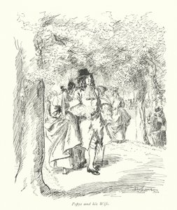 London: Pepys and his Wife (színes litográfia). alkotó: Hugh Thomson
