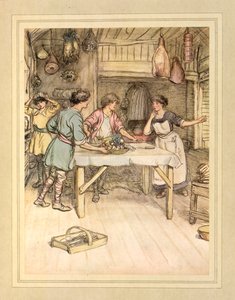 Ételkészítés, J. M. Barrie „The Admirable Crichton” című művéből alkotó: Hugh Thomson