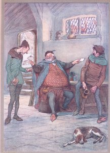 Ez a levél Mistress Page, és te ezt Ford úrnőnek, illusztráció a Windsori boldog feleségekből, 1910 alkotó: Hugh Thomson