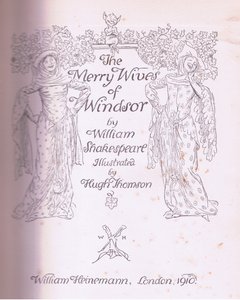 Címlapterv, illusztráció a Windsori víg feleségekből, 1910 alkotó: Hugh Thomson