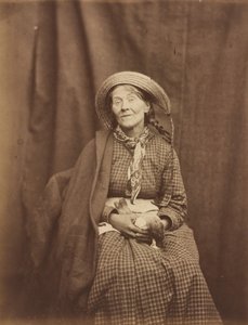 Nő, aki egy döglött madarat tart, Surrey megyei elmegyógyintézet,c. 1855 (fénykép) alkotó: Hugh Welch Diamond