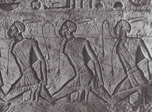 Afrika: Núbiában (fekete-fehér fotó): egyiptomi segély, fogolyszállítás, im Nubia (fekete-fehér fotó) alkotó: Hugo Adolf Bernatzik