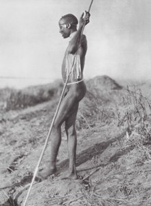Afrika: Dinka a Fehér-Nílusból (fekete-fehér fotó)