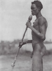 Afrika: Nuerizált dinka a Bahr el Zerafon (fekete-fehér fotó)