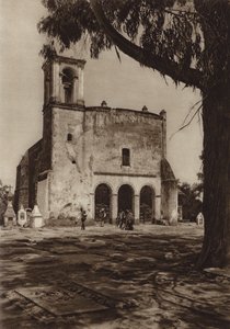 Mexikó: Amecameca, "Guadalupe" kápolna a Szent Hegyen (fekete-fehér fotó)