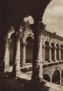 Mexikó: Mejico fővárosa, Monasterio Merced (fekete-fehér fotó) alkotó: Hugo Brehme