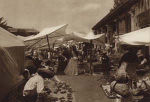 Mexikó: piac Amecamecában (fekete-fehér fotó)