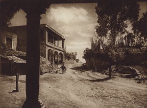Mexikó: San Esteban, A főváros, Mejico külvárosa (fekete-fehér fotó)