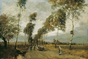Országút a nyírfa sugárúttal alkotó: Hugo Charlemont